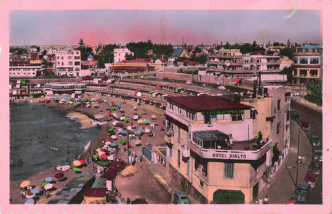 Old postcard from Egypt, Alexandria, The Corniche at Stanley