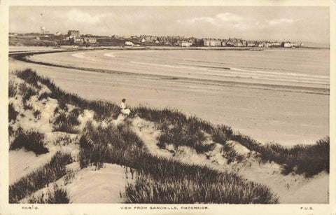 Old postcard of View from Sandhills, Rhosneigr, Anglesey