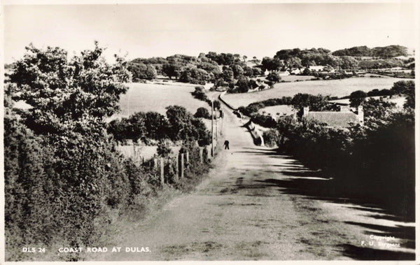 Real photo postcard titled Coast Road at Dulas - Anglesey