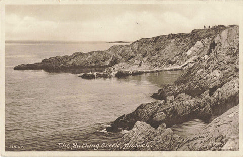 Old postcard of The Bathing Creek, Amlwch, Anglesey