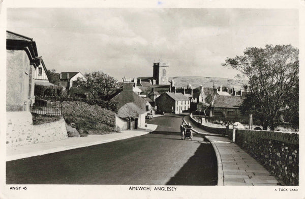 Old real photo postcard of Amlwch, Anglesey