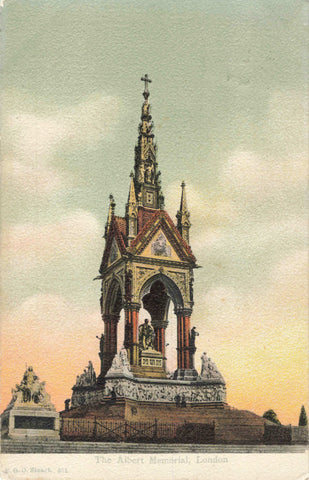 Old postcard of The Albert Memorial, London