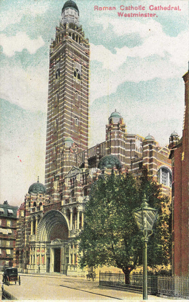 Old postcard of Roman Catholic Cathedral, Westminster, London