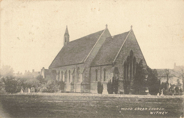 WOOD GREEN CHURCH, WITNEY, OLD OXFORDSHIRE POSTCARD (ref 7137/23/F)