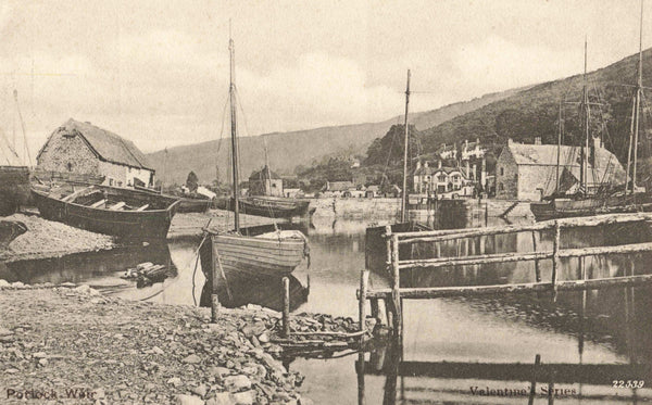 Old postcard of Porlock Weir, Somerset