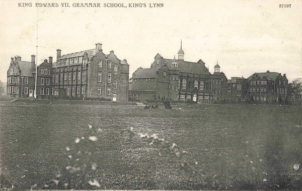 Old postcard of King Edward VII Grammar School, King's Lynn in Norfolk