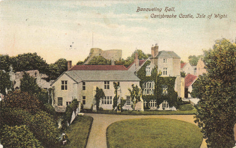 Old postcard of the Banqueting Hall, Carisbrooke Castle, Isle of Wight