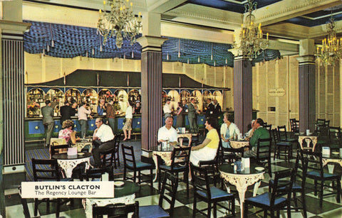 1960s postcard of Butlin's, Clacton, the Regency Lounge Bar