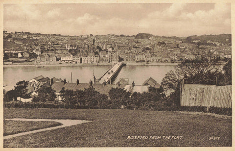 Old postcard of Bideford from the Fort