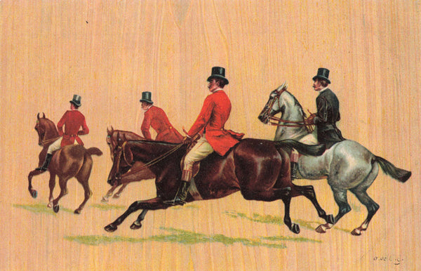 c1902 postcard showing huntsmen on horseback