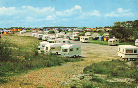 Old postcard of Holmsley Camping Site, New Forest - Burley, Christchurch