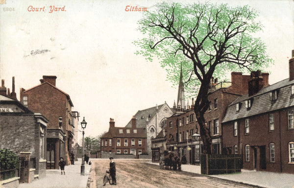 Old postcard of Court Yard, Eltham, London