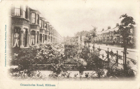 Old postcard of Greenholm Road, Eltham, London