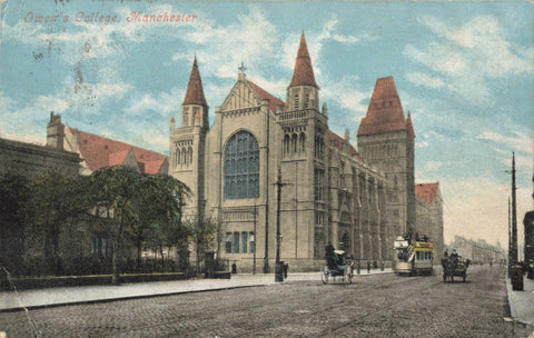 Old postcard of Owen's College, Manchester