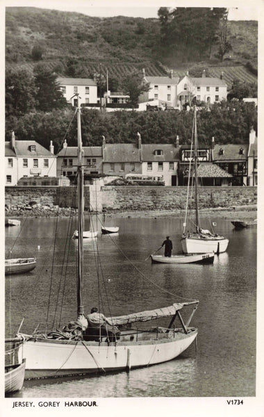 Photographic postcard of Jersey, Gorey Harbour