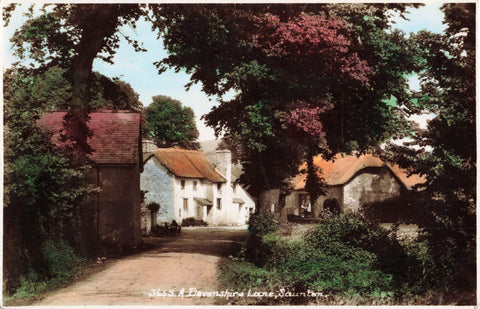 Old postcard of A Devonshire Lane, Saunton in Devon