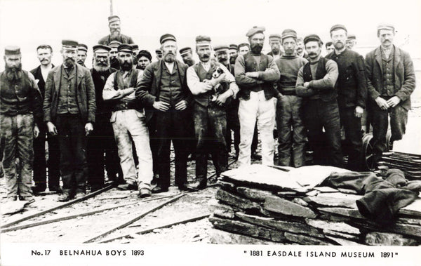 BELNAHUA BOYS, 1893 - EASDALE ISLAND MUSEUM POSTCARD SCOTLAND (ref 2655/24)