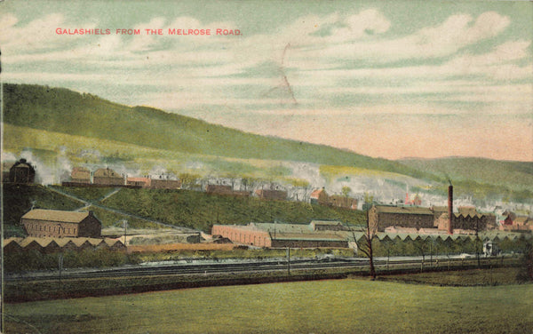 Old postcard of Galashiels from the Melrose Road