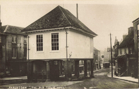 Old postcard of The Old Town Hall, Faringdon