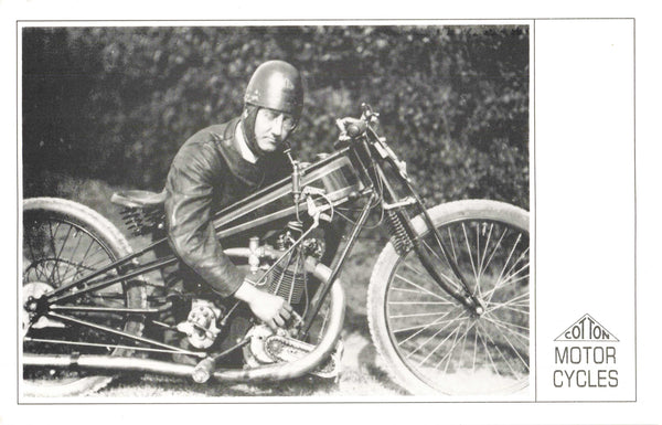 Reproduction postcard from Cotton Motorcycles