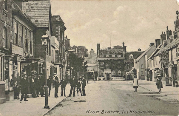 Old postcard of High Street, Highworth, Wiltshire