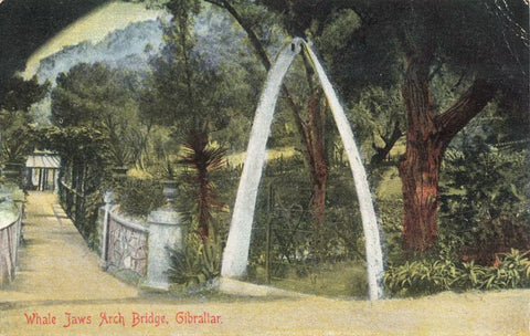 Old postcard of Whale Jaws Arch Bridge, Gibraltar