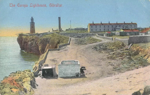 Old postcard of Europa Lighthouse, Gibraltar