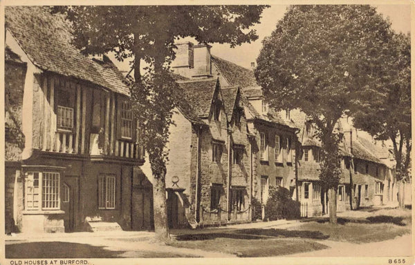 BURFORD, OLD HOUSES - OLD OXFORDSHIRE POSTCARD