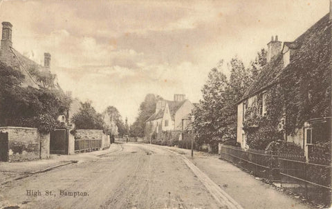 HIGH STREET, BAMPTON - OLD OXFORDSHIRE POSTCARD, POSTED 1921 (ref 7169/23/F