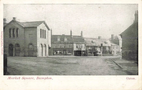 MARKET SQUARE, BAMPTON - OLD 1904 OXFORDSHIRE POSTCARD