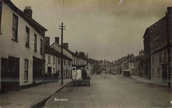 Old real photo postcard of Bampton in Oxfordshire