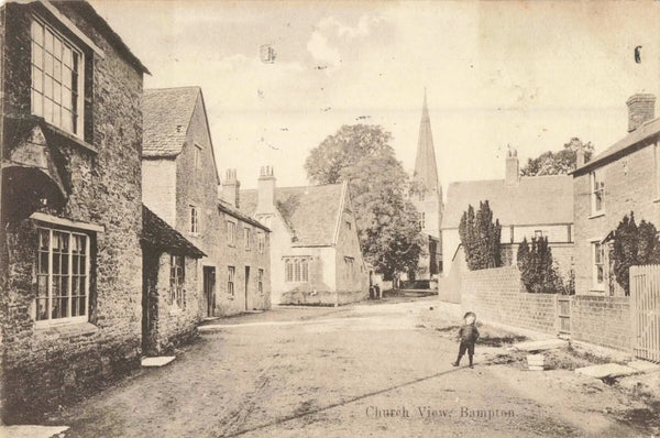 Old postcard of Church View, Bampton Oxfordshire