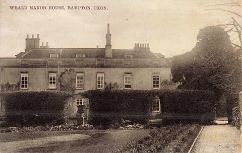 Old postcard of Weald Manor House, Bampton in Oxfordshire