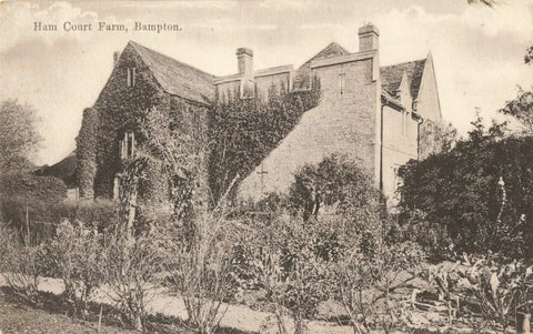 Old postcard of Ham Court Farm, Bampton Oxfordshire