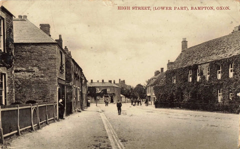 HIGH STREET (LOWER PART), BAMPTON OLD OXFORDSHIRE POSTCARD 1907