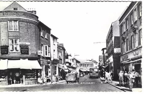 AYLESBURY, HIGH ST FROM TOP OF MARKET SQUARE c1960s POSTCARD