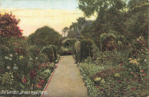 Old postcard of Old Garden, Brockwell Park, Herne Hill, London