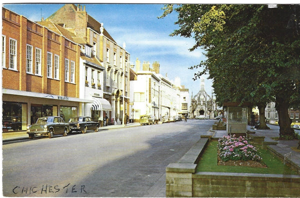 Old postcard of West Street and Market Cross, Chichester