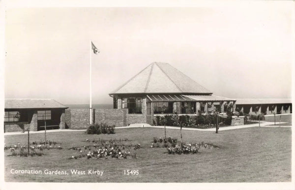 Old postcard of Coronation Gardens, West Kirby, Wirral