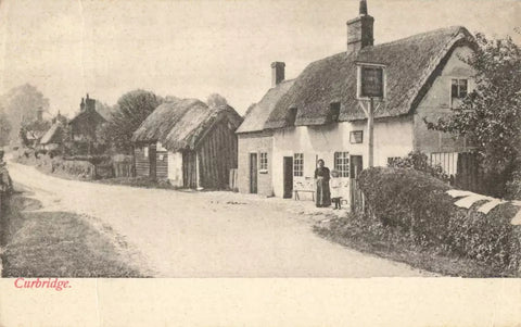 CURBRIDGE, HORSE & JOCKEY?, OLD OXFORDSHIRE POSTCARD