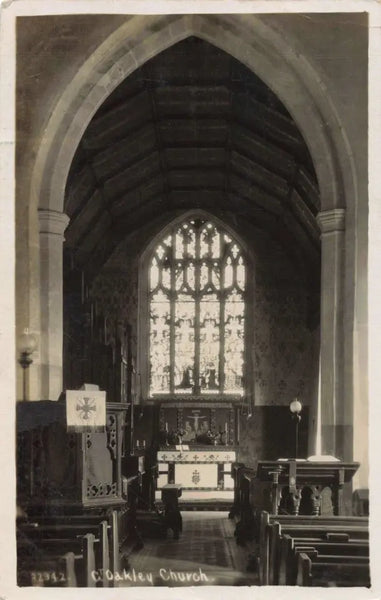 GT OAKLEY CHURCH - OLD REAL PHOTO ESSEX POSTCARD (ref 5823/23)