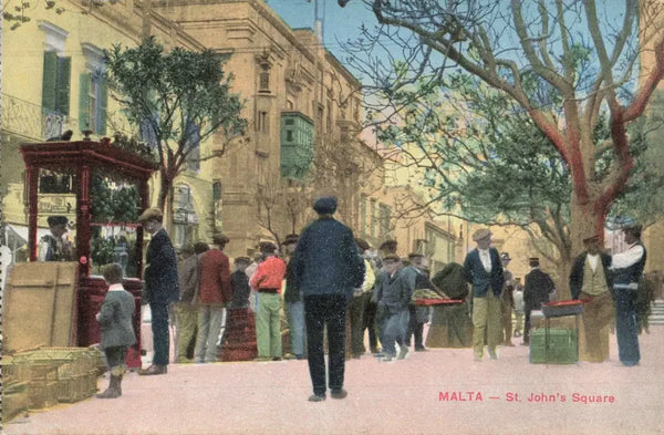 MALTA, ST JOHN'S SQUARE - OLD POSTCARD