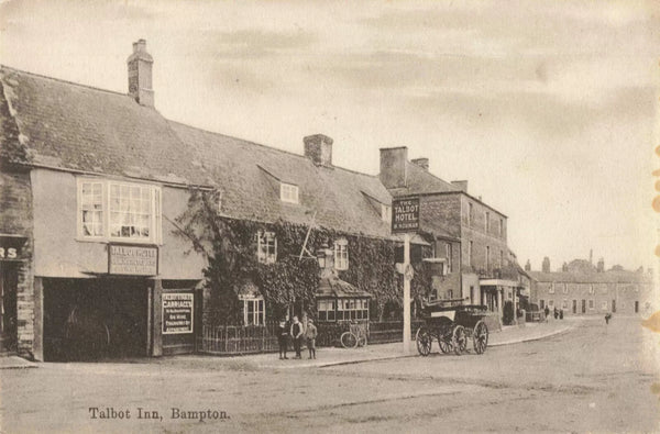 Old postcard of The Talbot Inn, Bampton, Oxfordshire