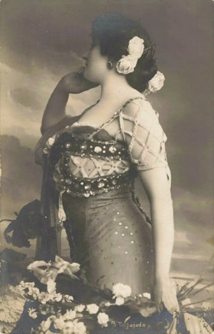 Old postcard of La Tortajada, Spanish dancer