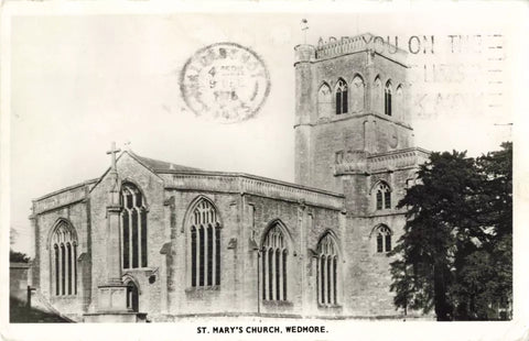 ST MARY'S CHURCH, WEDMORE, OLD SOMERSET POSTCARD (ref 5781/24)