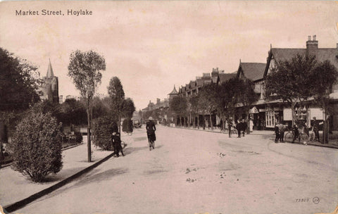 MARKET STREET, HOYLAKE - PRE 1918 WIRRAL POSTCARD (ref 2399/21/B)