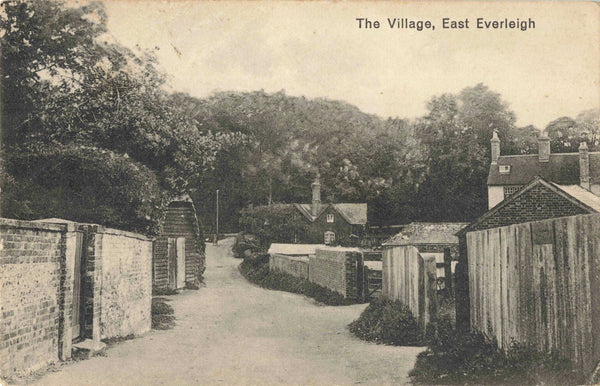 Old postcard of The Village, East Everleigh in Wiltshire