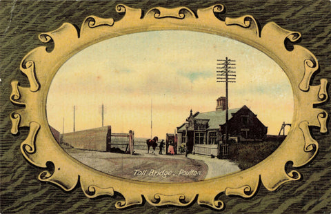 1909 postcard of Toll Bridge, Poulton, Wirral in Cheshire