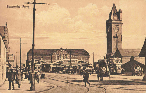 Old postcard of Seacombe Ferry, in Wallasey, Wirral