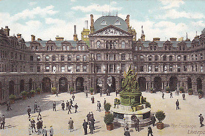 THE EXCHANGE, LIVERPOOL - OLD POSTCARD (ref 6054/13)